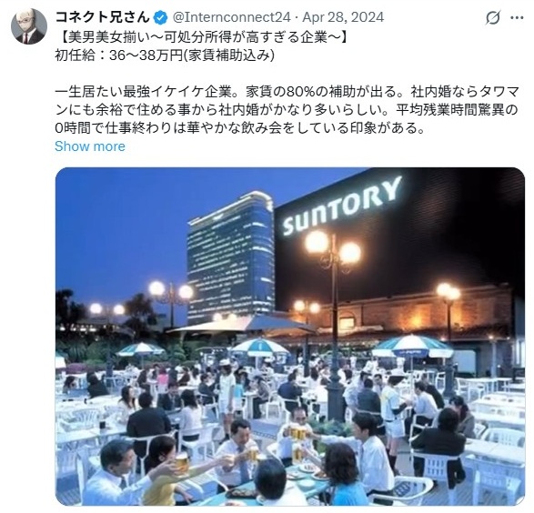 サントリー／住宅手当について